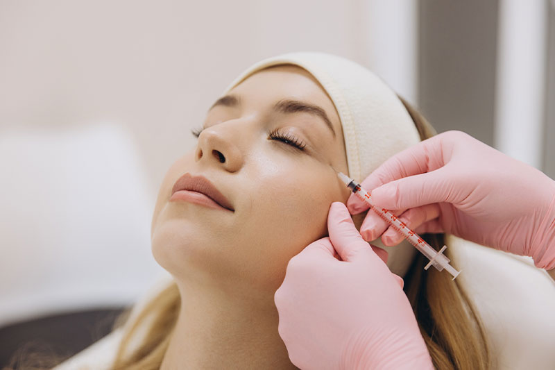 woman getting neuromodulator injections in Boston, MA